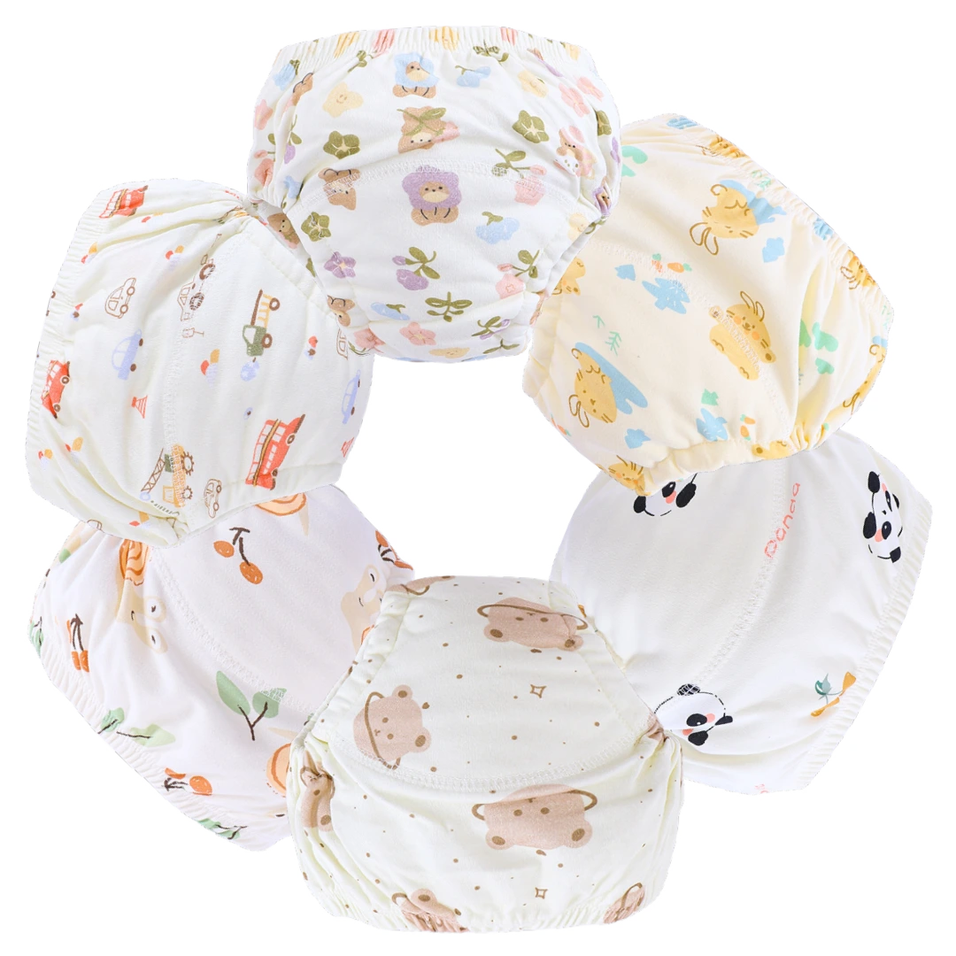 Lot de culottes d'apprentissage lavables pour enfants avec motifs colorés (animaux, fruits, soleil, nature)