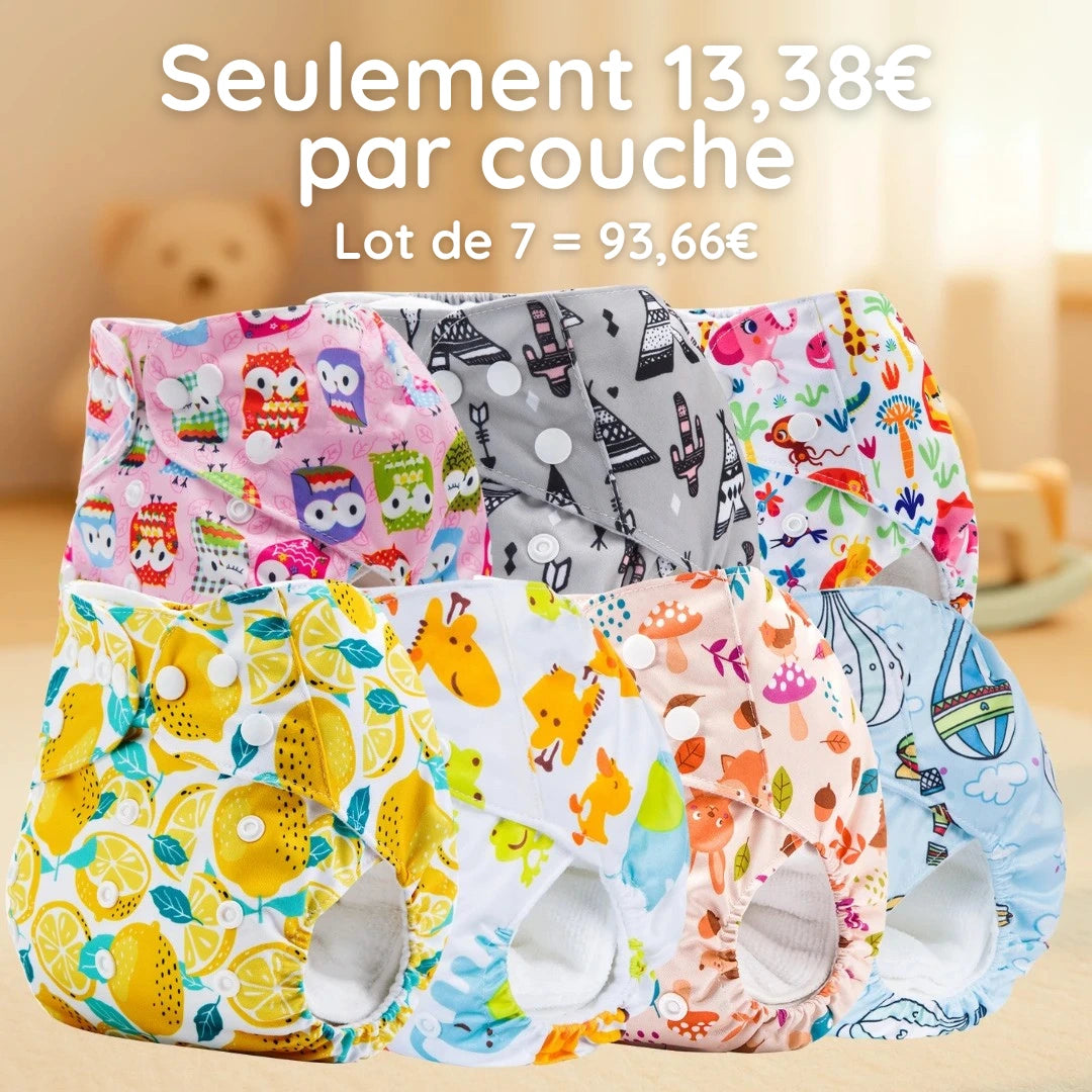 Lot de 7 Couches lavables tout-en-un (TE1)