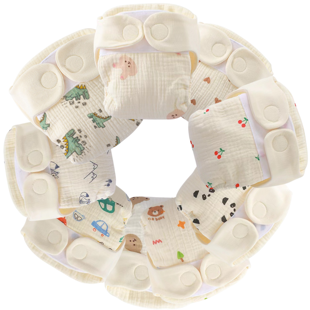 Lot de culottes d'apprentissage lavables pour enfants avec motifs colorés (animaux, fruits, soleil, nature)